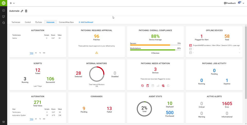 screenshot of ConnectWise Automate